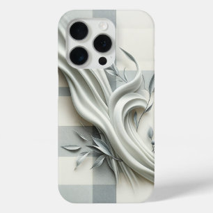 Elegantes weißes Satin-Flow-Handyhülle Grau Botani Case-Mate iPhone Hülle