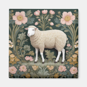 Elegantes weißes Schaf, inspiriert von William Mor Magnet