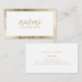 Elegantes weißes schicke Gold, moderner Platz mini Visitenkarte (Vorne/Hinten)