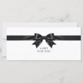 Elegantes weißes Schleifen-QR-Code-Geschenkgutsche (Vorderseite)