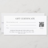 Elegantes weißes Schleifen-QR-Code-Geschenkgutsche (Rückseite)