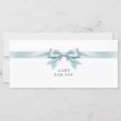 Elegantes weißes Schleifen-QR-Code-Geschenkgutsche (Vorderseite)