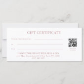 Elegantes weißes Schleifen-QR-Code-Geschenkgutsche (Rückseite)
