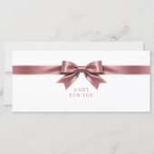 Elegantes weißes Schleifen-QR-Code-Geschenkgutsche (Vorderseite)