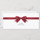 Elegantes weißes Schleifen-QR-Code-Geschenkgutsche (Vorderseite)