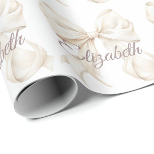 Elegantes weißes Schleifen-Weihnachten Geschenkpapier