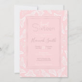 Elegantes weißes Schmetterlingsmuster Rosa Design Einladung (Vorderseite)