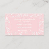 Elegantes weißes Schmetterlingsmuster Rosa Design Visitenkarte (Rückseite)