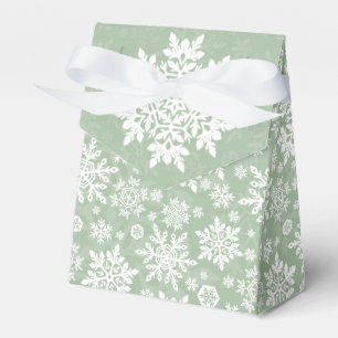 Elegantes weißes Schneemuster (Salbei PIne) Geschenkschachtel