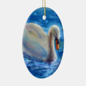 Elegantes weißes Schwan-Aquarellbild Keramikornament (Rechts)