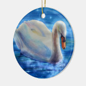 Elegantes weißes Schwan-Aquarellbild Keramikornament (Links)