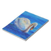 Elegantes weißes Schwan-Aquarellbild Notizblock (Rotiert)