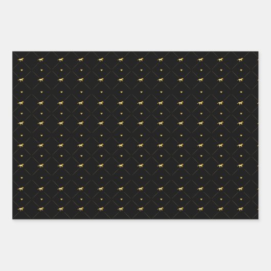 Elegantes Weißes Schwarzes Gold Geschenkpapier Set (Vorderseite 2)