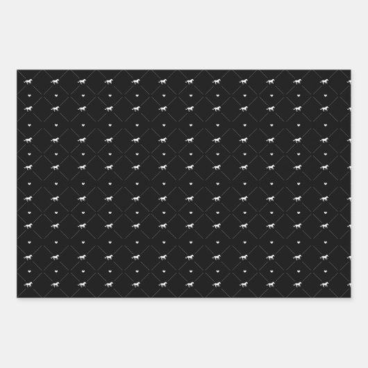 Elegantes Weißes Schwarzes Gold Geschenkpapier Set (Vorderseite)