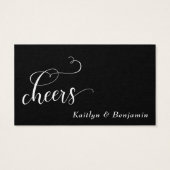 Elegantes weißes Script auf schwarz, Trinkkarten 2 (Rückseite)