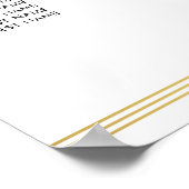 Elegantes weißes Sitzdiagramm zur Esszeit Poster (Ecke)