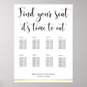 Elegantes weißes Sitzdiagramm zur Esszeit Poster (Vorne)