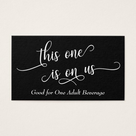 Elegantes weißes Skript, bearbeitbare Black Drink (Vorderseite)