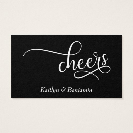 Elegantes weißes Skript, bearbeitbare Black Drink (Rückseite)