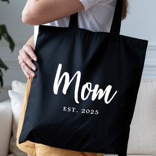 Elegantes weißes Skript Established New Mom Tasche