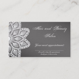 Elegantes weißes Spitze-Haar u. Terminkarte