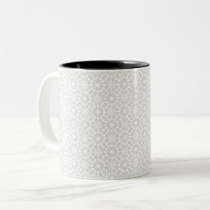 Elegantes weißes Spitzen-Blumenmuster Zweifarbige Tasse