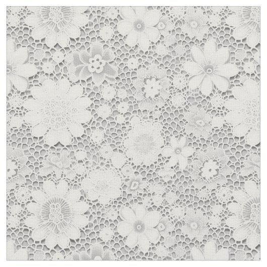 Elegantes, weißes Spitzen-Muster Stoff (Nahaufnahme)