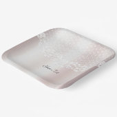 Elegantes weißes Spitzen-Papier Pappteller (Gewinkelt)