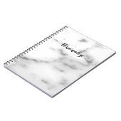 Elegantes weißes Steinkundenspezifisches Notizblock (Linke Seite)