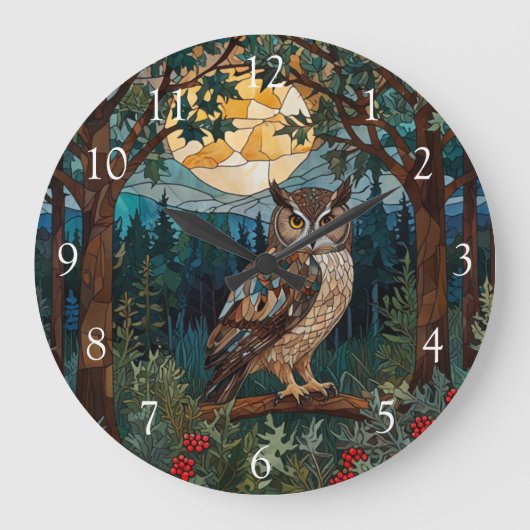 Elegantes weißes Uhwald Große Wanduhr (Vorderseite)