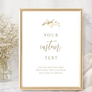 Elegantes weißes und goldenes Hochzeitsschild mit Poster