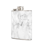 Elegantes, weißes und graues Imitat mit Marmorstru Flachmann (Links)