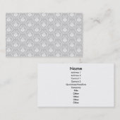 Elegantes weißes und graues Muster. Damast Visitenkarte (Vorne/Hinten)