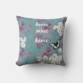 Elegantes weißes und Lila Floral Kissen (Vorderseite)