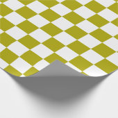 Elegantes weißes und olivgrünes Karton Geschenkpapier (Ecke)