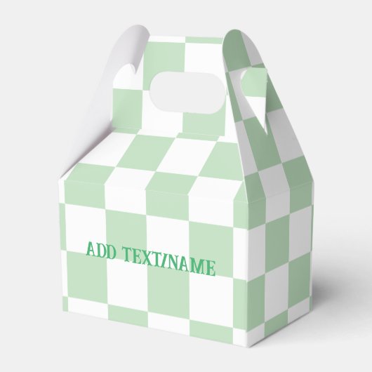 Elegantes weißes und pastellgrünes Karton Geschenkschachtel (Rückseite)