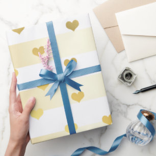 Elegantes, weißes Valentinisches Tagesherz Geschenkpapier