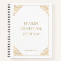 Elegantes weißes Vintage-Muslim-Dankbarkeitstagebu