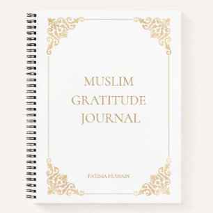 Elegantes weißes Vintage-Muslim-Dankbarkeitstagebu Notizblock