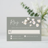 Elegantes Weißes Wasser Farbe Blumengestühl Grün U RSVP Karte (Stehend Vorderseite)