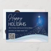 Elegantes weißes Weihnachtssternengeschäft Feiertagskarte (Vorne/Hinten)