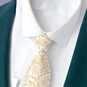 Elegantes Weißgold-Blumenmuster Krawatte