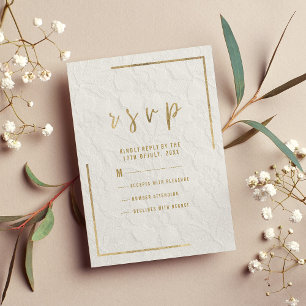 Elegantes Weißgold-Französisches Blumen-Spitzenmus RSVP Karte