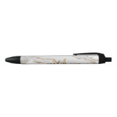 Elegantes Weißgold-Glitter-Achat-Monogramm-Schrift Kugelschreiber (Oberseite)