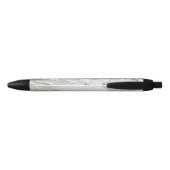 Elegantes Weißgold-Glitter-Achat-Monogramm-Schrift Kugelschreiber (Rückseite)