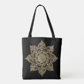 Elegantes Weißgold Mandala Blumenmuster Tasche (Rückseite)