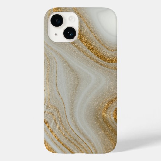 Elegantes Weißgold-Marmor-Muster iPhone / Android Case-Mate iPhone Hülle (Rückseite)