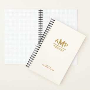 Elegantes Weißgold-Monogramm-Bullet-Page-Journal Notizblock