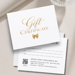 Elegantes Weißgold-Schleifen-Geschenkgutschein
