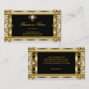 Elegantes Weißgold Schwarz Visitenkarte